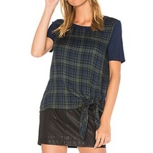 Michael Stars short sleeve tie front top